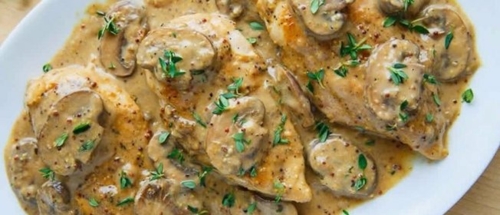 Pilons de poulet à la moutarde et aux champignons