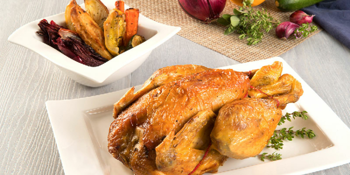 Recette : Poulet du Gers rôti aux herbes et légumes du potager