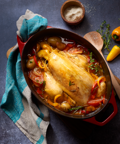 Poulet en cocotte à la provençale