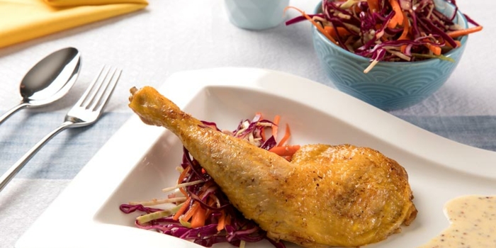 Recette : Cuisses de poulet du Gers sauce au miel et moutarde