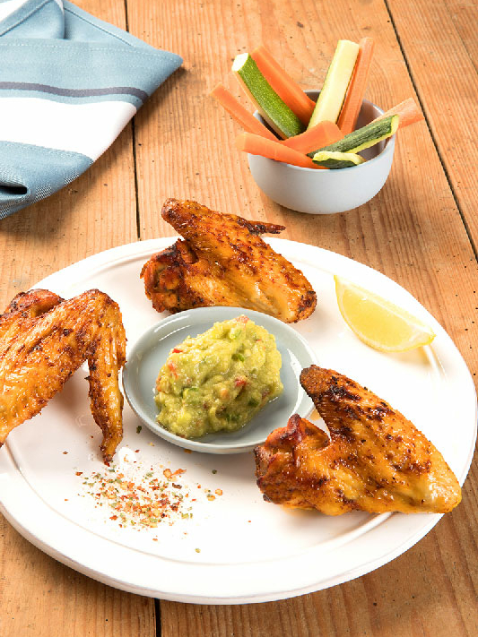 Recette : Ailes de poulet du Gers marinées et fingers de légumes
