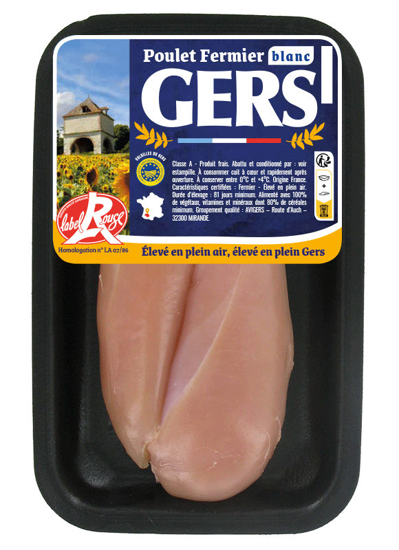 Les Filets de poulet fermier blanc Label Rouge X2 - mon-marché.fr